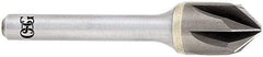 OSG - 1" Head Diam, 1/2" Shank Diam, Multi Flute 82° Solid Carbide Countersink - Bright Finish, Single End, Straight Shank, Right Hand Cut - Caliber Tooling