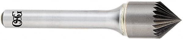 OSG - 1/2" Head Diam, 1/4" Shank Diam, 24 Flute 60° Solid Carbide Countersink - Caliber Tooling