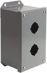 Square D - 2 Hole, 30mm Hole Diameter, Steel Pushbutton Switch Enclosure - 4-3/4 Inch High x 4.17 Inch Wide x 3.62 Inch Deep, 1, 3, 14 NEMA Rated - Caliber Tooling