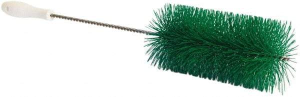 PRO-SOURCE - 1" Bristle Length, Plastic Food Service Brush - 6-1/2" Long x 2" Wide Head, 21" OAL, Green, Wire Block - Caliber Tooling