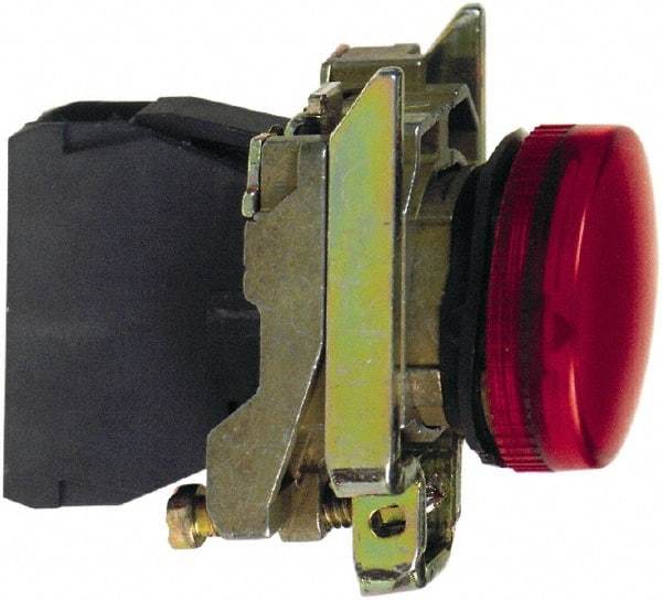 Schneider Electric - 250 V Red Lens Pilot Light - Round Lens, Screw Clamp Connector, 30mm Wide, Vibration Resistant, Water Resistant - Caliber Tooling