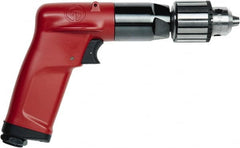 Chicago Pneumatic - 1/4" Keyed Chuck - Pistol Grip Handle, 4,500 RPM, 2.5 LPS, 5.3 CFM, 0.5 hp, 90 psi - Caliber Tooling