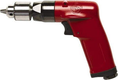 Chicago Pneumatic - 1/4" Keyed Chuck - Pistol Grip Handle, 2,400 RPM, 2.25 LPS, 4.75 CFM, 0.5 hp, 90 psi - Caliber Tooling