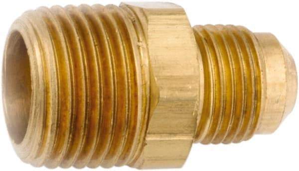 ANDERSON METALS - 3/4" Tube OD, 45° Lead Free Brass Flared Tube Male Connector - 3/4 NPT, Flare x MNPT Ends - Caliber Tooling