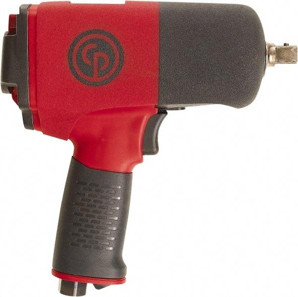 Chicago Pneumatic - 1/2" Drive, 9,000 RPM, 701 Ft/Lb Torque Impact Wrench - Pistol Grip Handle, 25.4 CFM, 90 psi, 1/4" NPT Inlet - Caliber Tooling