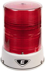 Edwards Signaling - 120 VAC, 4X NEMA Rated, LED, Red, Flashing, Steady Light - 65 Flashes per min, 3/4 Inch Pipe, 8-1/4 Inch Diameter, 7-3/4 Inch High, IP66 Ingress Rating, Pipe Mount - Caliber Tooling