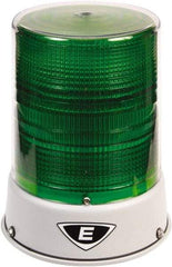 Edwards Signaling - 120 VAC, 4X NEMA Rated, LED, Green, Flashing, Steady Light - 65 Flashes per min, 3/4 Inch Pipe, 8-1/4 Inch Diameter, 7-3/4 Inch High, IP66 Ingress Rating, Pipe Mount - Caliber Tooling