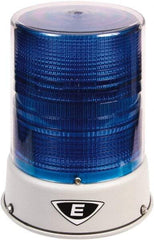 Edwards Signaling - 120 VAC, 4X NEMA Rated, LED, Blue, Flashing, Steady Light - 65 Flashes per min, 3/4 Inch Pipe, 6-1/2 Inch Diameter, 8 Inch High, IP66 Ingress Rating, Pipe Mount - Caliber Tooling