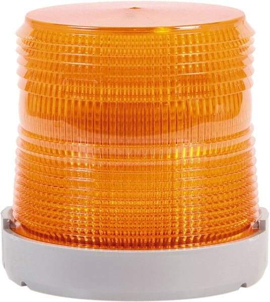 Edwards Signaling - 24 VDC, 4X NEMA Rated, LED, Amber, Flashing, Steady Light - 65 Flashes per min, 1/2 Inch Pipe, 4-9/32 Inch Diameter, 4-7/32 Inch High, Panel Mount, Pipe Mount - Caliber Tooling