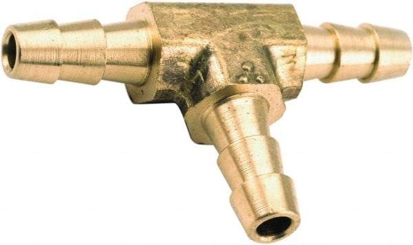 ANDERSON METALS - Hose Barb x Hose Barb x Hose Barb Tee - 1/4" ID Hose, Lead Free Brass - Caliber Tooling