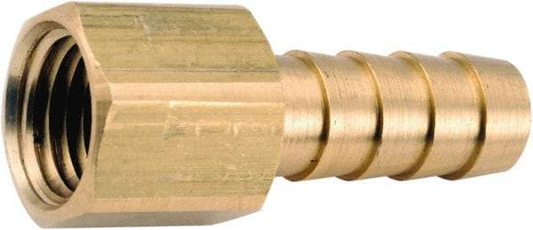 ANDERSON METALS - 1/2 NPT Thread Hose Barb x Female NPT Connector - 3/8" ID Hose, Lead Free Brass - Caliber Tooling