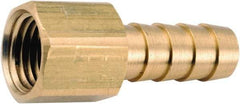 ANDERSON METALS - 1/4 NPT Thread Hose Barb x Female NPT Connector - 3/16" ID Hose, Lead Free Brass - Caliber Tooling