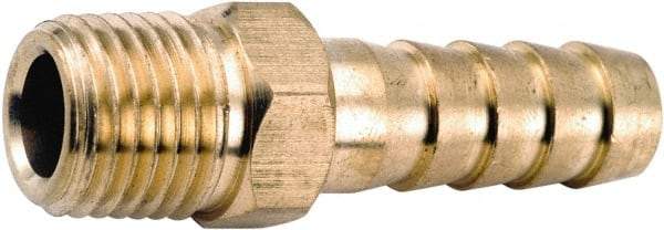 ANDERSON METALS - 1/2 NPT Thread Hose Barb x Male NPT Connector - 1/2" ID Hose, Lead Free Brass - Caliber Tooling