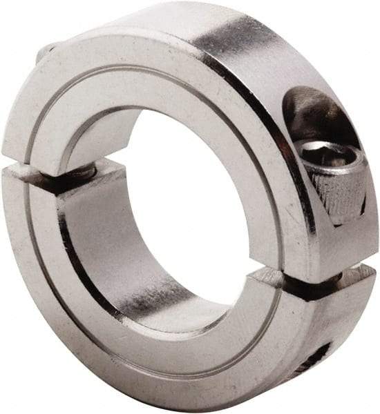 Climax Metal Products - 3-3/4" Bore, Stainless Steel, Two Piece Clamp Collar - 5" Outside Diam, 7/8" Wide - Caliber Tooling
