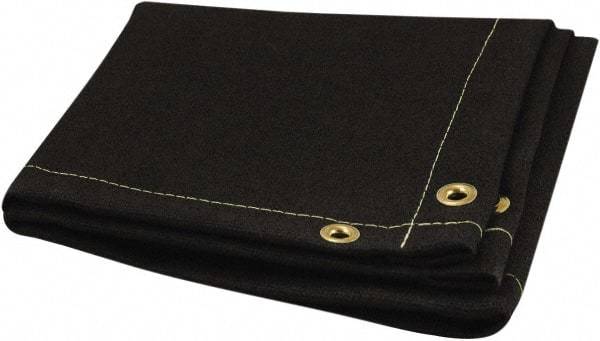 Steiner - 8' High x 8' Wide x 0.05" Thick Coated Fiberglass Welding Blanket - Black, Grommet - Caliber Tooling