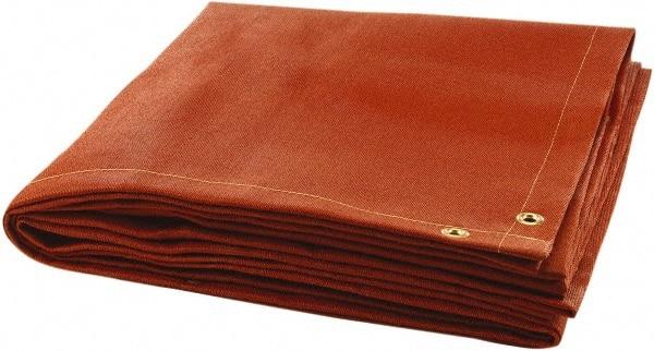 Steiner - 6' High x 6' Wide x 0.035" Thick Silicone Coated Fiberglass Welding Blanket - Red, Grommet - Caliber Tooling