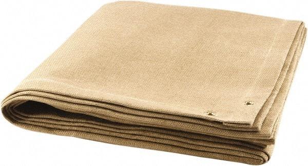 Steiner - 8' High x 8' Wide x 0.08" Thick Coated Fiberglass Welding Blanket - Tan, Grommet - Caliber Tooling