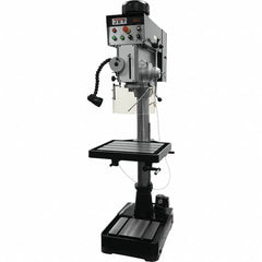 Jet - 10-7/16" Swing, Geared Head Drill & Tap Press - Variable Speed, 2 hp, Three Phase - Caliber Tooling