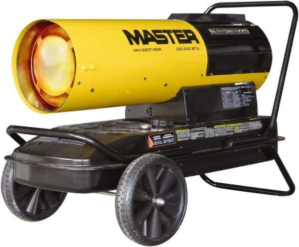 Master - 220,000 BTU Rating, Multi-Fuel Forced Air Heater - 5,500 Sq Ft Max Heating Area, 13 Gal Capacity, Fuel with Kerosene, Diesel & Fuel Oil - Caliber Tooling