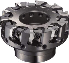 Sumitomo - 6" Cut Diam, 5/8" Arbor Hole, 2.374" Max Depth of Cut, 90° Indexable Chamfer & Angle Face Mill - 12 Inserts, NF-LDEN Insert, Right Hand Cut, 12 Flutes, Through Coolant, Series HF - Caliber Tooling