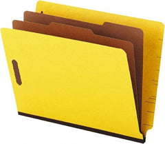 Universal One - 8-1/2 x 11", Letter Size, Yellow, Classification Folders with End Tab Fastener - 25 Point Stock, Straight Tab Cut Location - Caliber Tooling