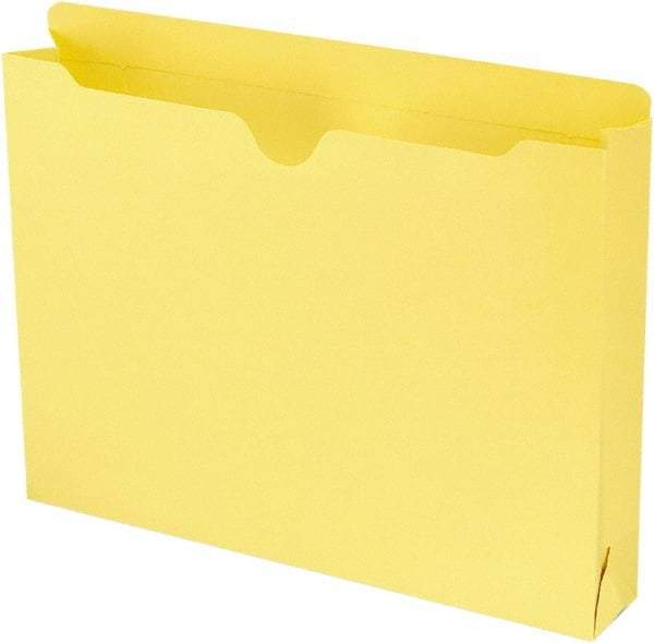 SMEAD - 8-1/2 x 11", Letter Size, Yellow, Colored Folders with Double-Ply Tabs - 11 Point Stock, Straight Tab Cut Location - Caliber Tooling