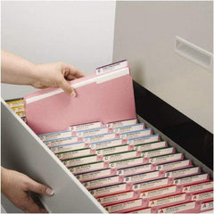 SMEAD - 8-1/2 x 11", Letter Size, Pink, File Folders with Top Tab - 11 Point Stock, 1/3 Tab Cut Location - Caliber Tooling