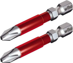 Wiha - #3 Phillips Screwdriver Bit - 1/4" Hex Drive, 1-59/64" OAL - Caliber Tooling