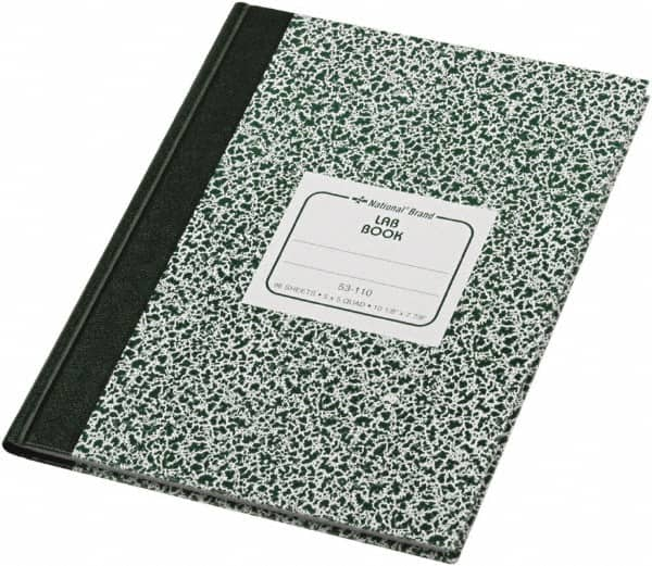 National Brand - 96 Sheet, 7-7/8 x 10-1/8", Quadrille Lab Notebook - Green - Caliber Tooling