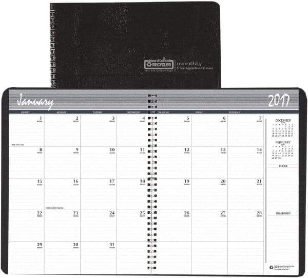 House of Doolittle - 12 Sheet, 8-1/2 x 11", Monthly Planner - Black - Caliber Tooling