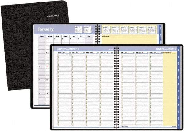 AT-A-GLANCE - 32 Sheet, 8-1/4 x 10-7/8", Weekly/Monthly Planner - Black - Caliber Tooling