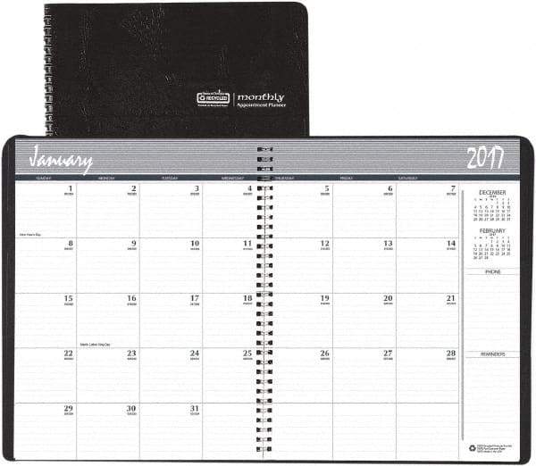 House of Doolittle - 12 Sheet, 8-1/2 x 11", Monthly Planner - Black - Caliber Tooling