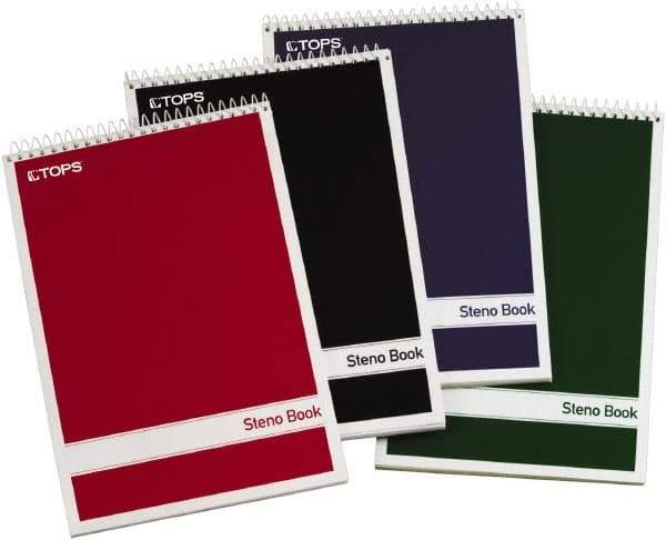 TOPS - 80 Sheet, 6 x 9", Gregg Steno Book - Assorted Colors - Caliber Tooling