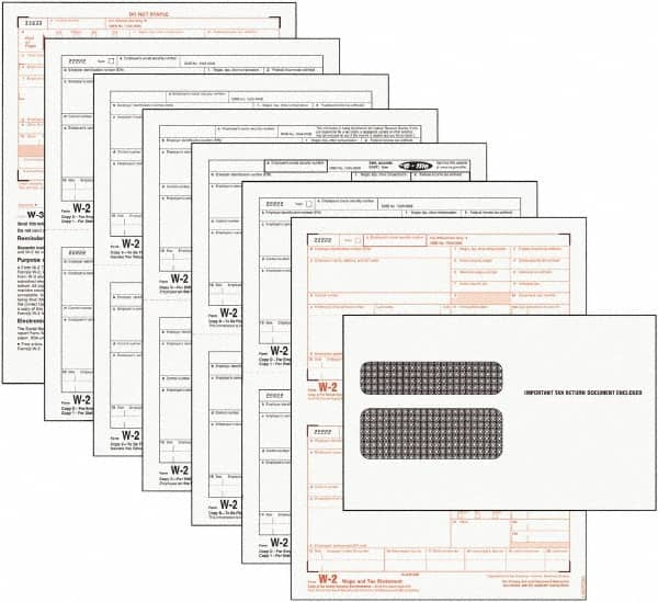 TOPS - 24 Sheet, 5-1/2 x 8-1/2", Tax Form/Envelope Kit - White - Caliber Tooling