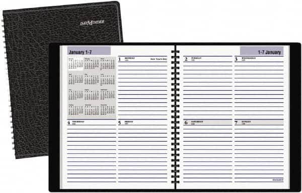 AT-A-GLANCE - 52 Sheet, 6-7/8 x 8-3/4", Appointment Book - Black - Caliber Tooling