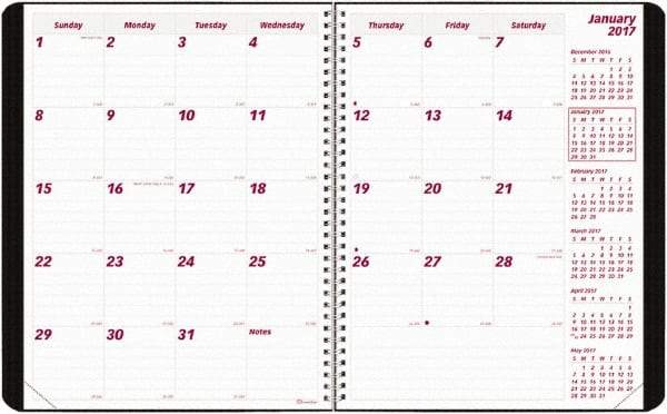Brownline - 12 Sheet, 8-1/2 x 11", Monthly Planner - Black - Caliber Tooling
