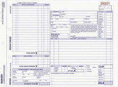 REDIFORM - 50 Sheet, 8-1/2 x 11", Auto Repair Form - White & Blue - Caliber Tooling