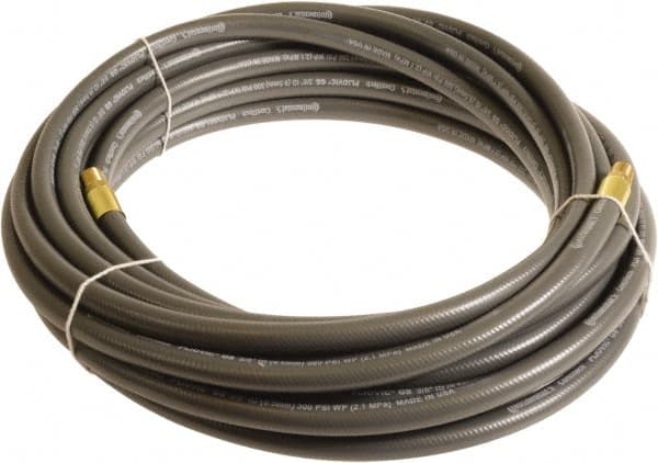 Continental ContiTech - 3/8" ID x 0.6" OD 50' Long Multipurpose Air Hose - MNPT x MNPT Ends, 300 Working psi, -10 to 158°F, 1/4" Fitting, Gray - Caliber Tooling