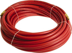 Continental ContiTech - 3/8" ID x 0.6" OD 75' Long Multipurpose Air Hose - MNPT x MNPT Ends, 300 Working psi, -10 to 158°F, 1/4" Fitting, Red - Caliber Tooling