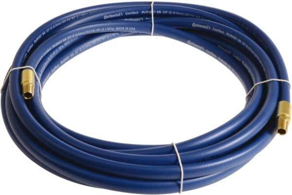 Continental ContiTech - 3/8" ID x 0.6" OD 20' Long Multipurpose Air Hose - MNPT x MNPT Ends, 300 Working psi, -10 to 158°F, 1/4" Fitting, Blue - Caliber Tooling