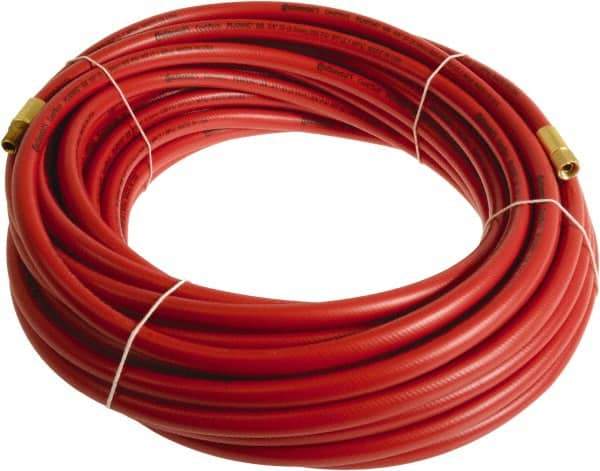 Continental ContiTech - 3/8" ID x 0.6" OD 50' Long Multipurpose Air Hose - MNPT x FNPT Ends, 300 Working psi, -10 to 158°F, 1/4" Fitting, Red - Caliber Tooling