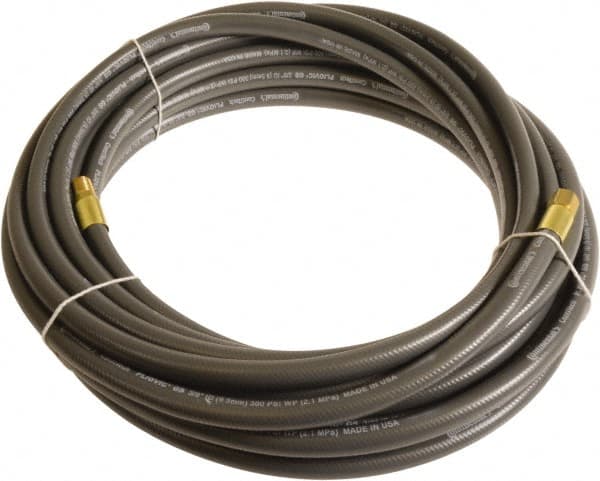 Continental ContiTech - 3/8" ID x 0.6" OD 20' Long Multipurpose Air Hose - MNPT x FNPT Ends, 300 Working psi, -10 to 158°F, 1/4" Fitting, Gray - Caliber Tooling