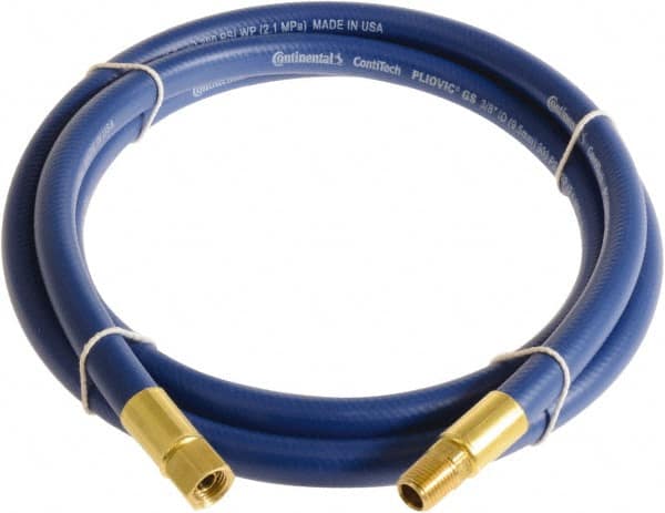 Continental ContiTech - 1/4" ID x 0.45" OD 10' Long Multipurpose Air Hose - MNPT x FNPT Ends, 300 Working psi, -10 to 158°F, 1/4" Fitting, Blue - Caliber Tooling