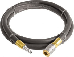 Continental ContiTech - 1/4" ID x 0.45" OD 3' Long Multipurpose Air Hose - Industrial Interchange Safety Coupler x Male Plug Ends, 300 Working psi, -10 to 158°F, 1/4" Fitting, Gray - Caliber Tooling