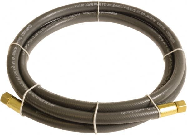 Continental ContiTech - 1/2" ID x 0.78" OD 3' Long Multipurpose Air Hose - FNPT x FNPT Ends, 300 Working psi, -10 to 158°F, 1/2" Fitting, Gray - Caliber Tooling