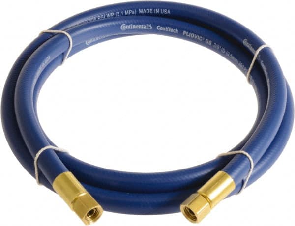 Continental ContiTech - 1/4" ID x 0.45" OD 10' Long Multipurpose Air Hose - FNPT x FNPT Ends, 300 Working psi, -10 to 158°F, 1/4" Fitting, Blue - Caliber Tooling