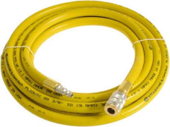 Continental ContiTech - 1/2" ID x 0.78" OD 75' Long Multipurpose Air Hose - Industrial Interchange Safety Coupler x Male Plug Ends, 300 Working psi, -10 to 158°F, 1/2" Fitting, Yellow - Caliber Tooling