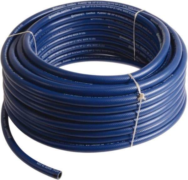 Continental ContiTech - 3/8" ID x 0.6" OD 50' Long Multipurpose Air Hose - 300 Working psi, -10 to 158°F, Blue - Caliber Tooling