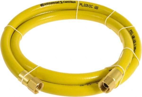 Continental ContiTech - 1/4" ID x 0.45" OD 15' Long Multipurpose Air Hose - FNPT x FNPT Ends, 300 Working psi, -10 to 158°F, 1/4" Fitting, Yellow - Caliber Tooling