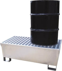 UltraTech - 68 Gal Sump, 2,575 Lb Capacity, 2 Drum, Galvanized Steel Spill Deck or Pallet - 47-1/4" Long x 31-1/2" Wide x 18" High - Caliber Tooling